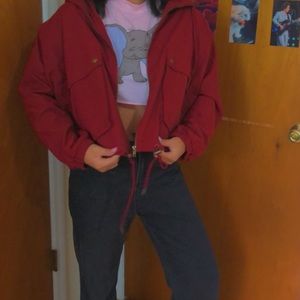 SOLD Scarlet red windbreaker